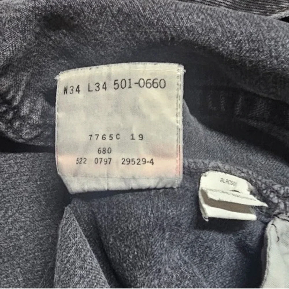 Vintage Levis 501 Faded Black Jeans USA Made Button Fly Size 34x34